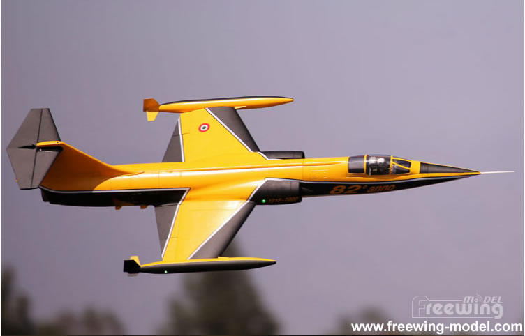 Freewing F-104 Starfighter Yellow 90mm EDF Jet PNP RC airplane