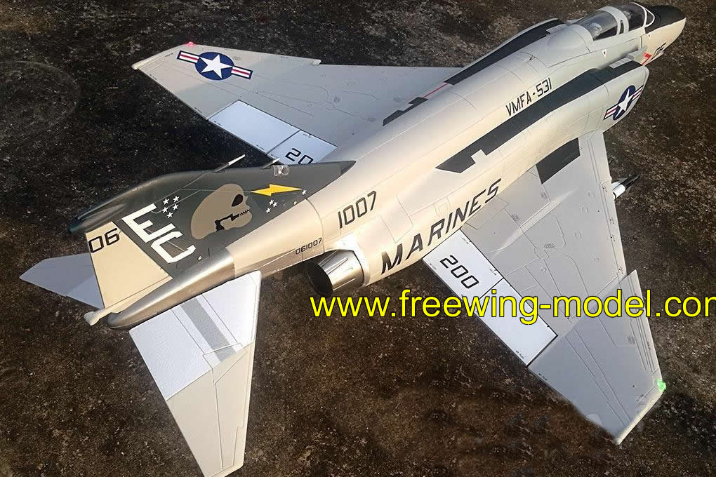 Freewing F-4 Phantom II Ghost Grey 90mm EDF Jet - PNP RC airplane