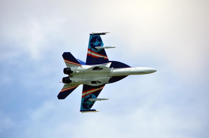 Blue color F/A-18E Hornet V2 90mm EDF Thrust Vectoring Jet