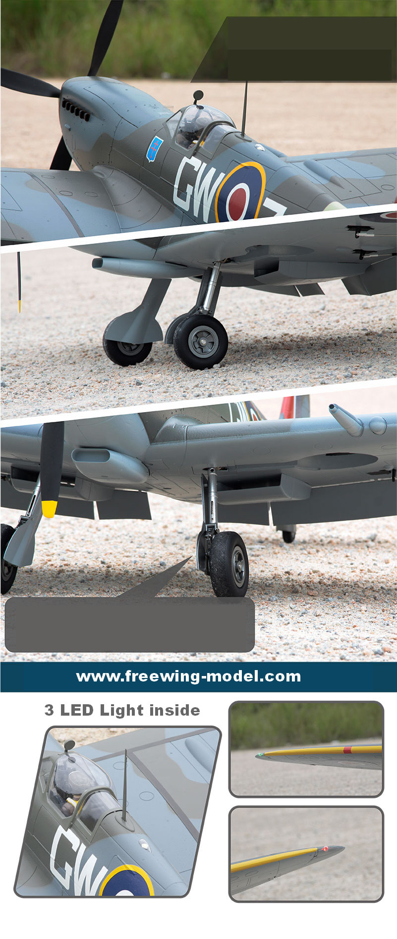 FlightLine RC Spitfire Mk.IX 1600mm (63 inch) Wingspan PNP RC Airplane