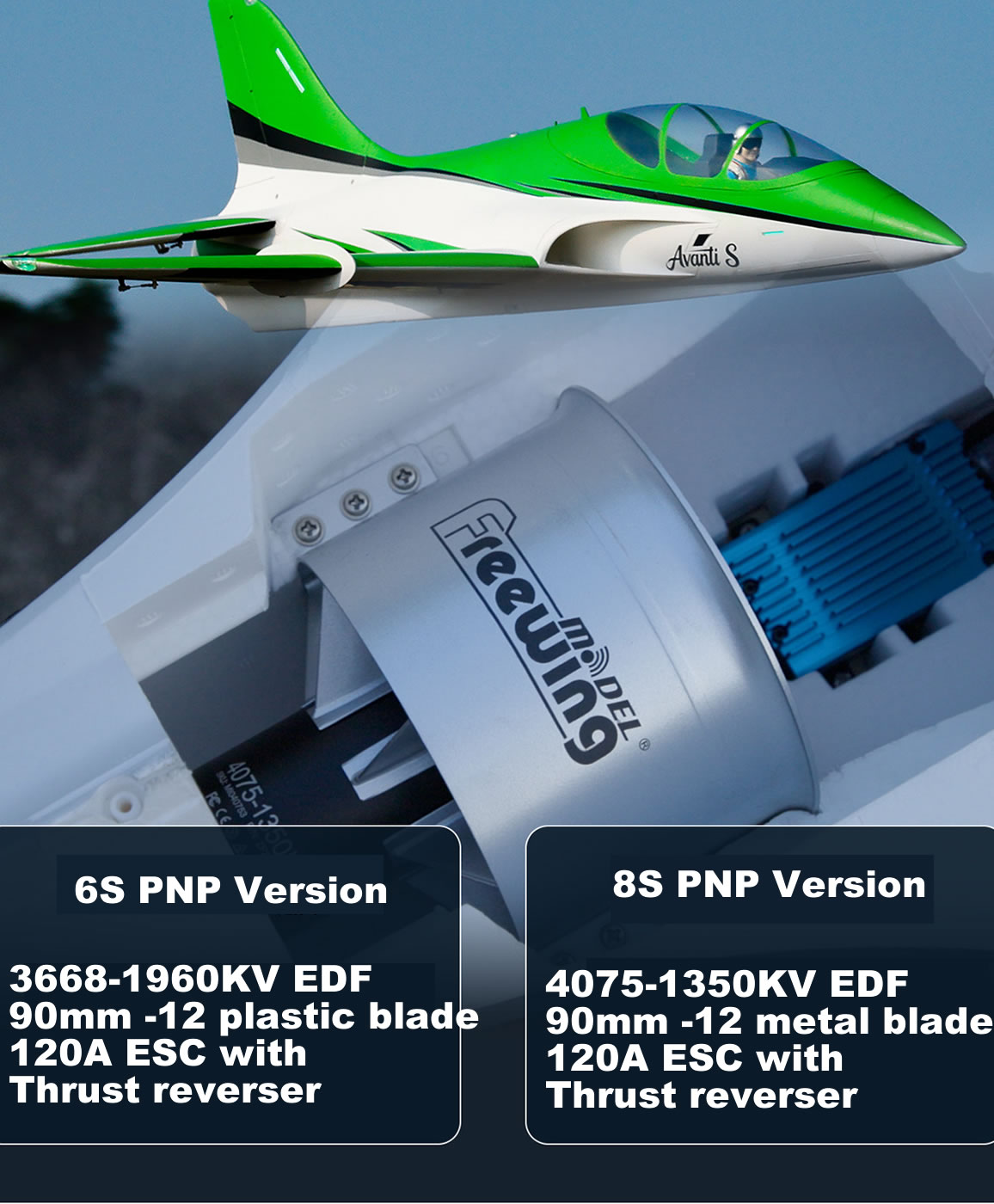Freewing Avanti S red 90mm EDF Sport ARF Plus Jet