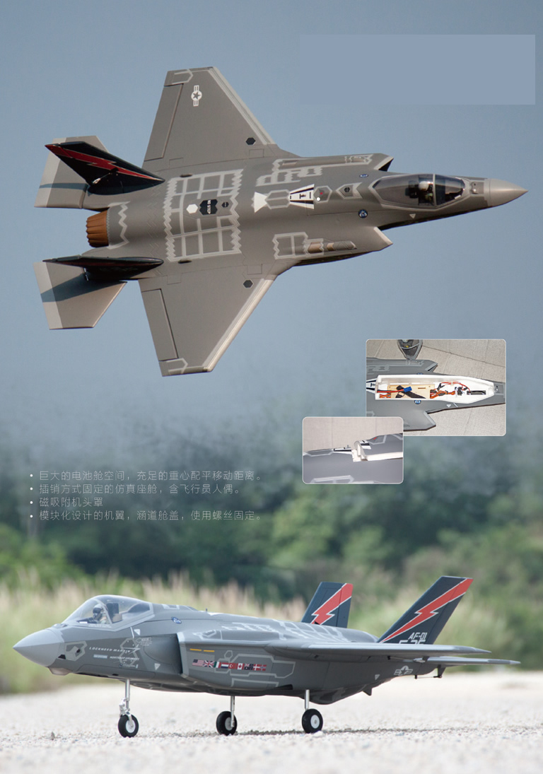 Freewing F-35 Lightning II V3 70mm EDF Jet Arf Plus Servo RC Jet