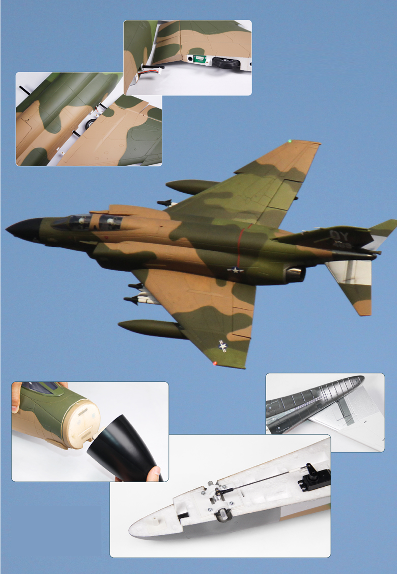 Freewing F-4D Phantom II 90mm EDF Jet - ARF PLUS Servo Rc Airplane