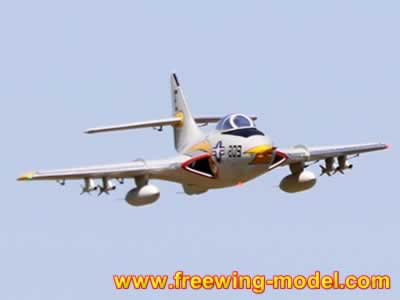 Freewing F9F-8 Cougar Super Scale 80mm EDF PNP with Gyro  RC Airplane