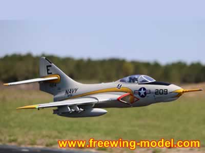 Freewing F9F-8 Cougar Super Scale 80mm EDF PNP with Gyro  RC Airplane