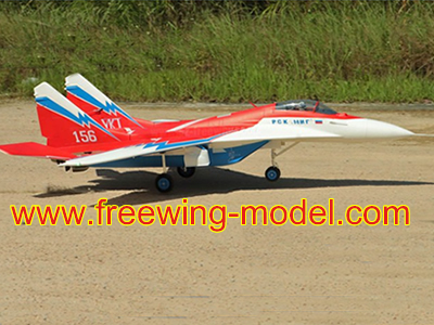 Freewing MiG-29 Red OVT Twin 80mm EDF Jet PNP RC Airlane